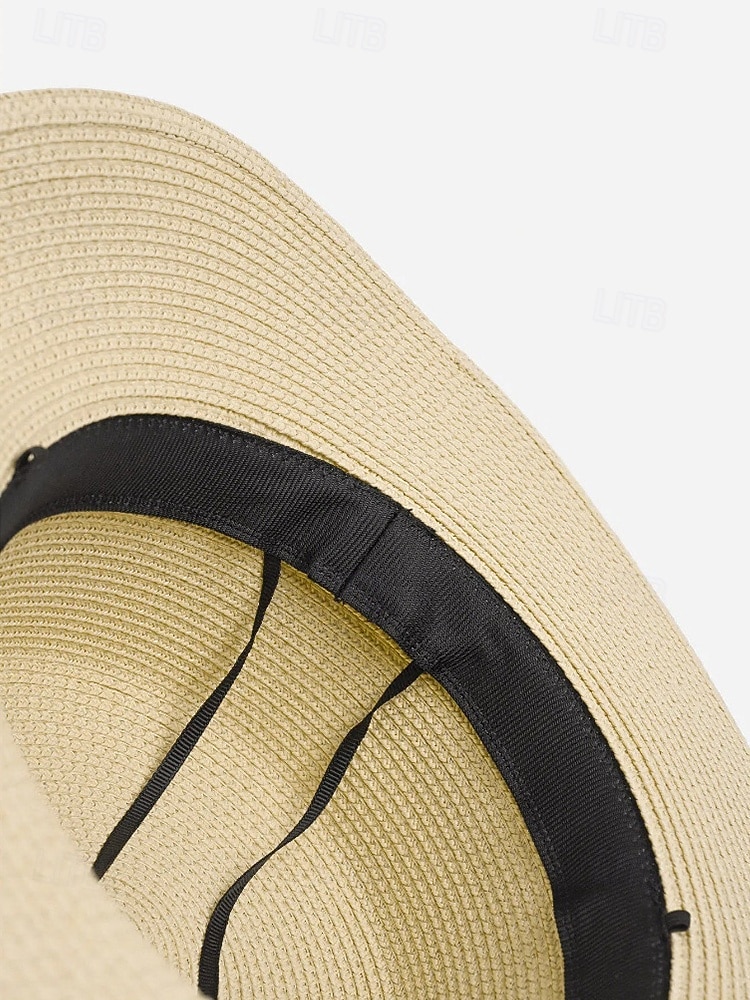 Women's Flat Top Straw Boater Hat, Pearl Trim Summer Sun Hat, Multiple Colors, Elegant Wide Brim Vacation Beach Hat for Travel, Resort, Garden Party & Daily Wear 2026 - $34.99 –P5