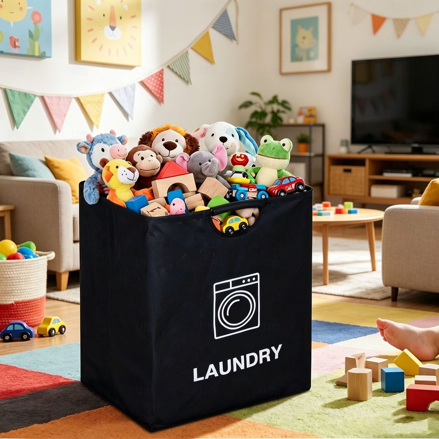 60L Large-Capacity Thickened Sorting Trash Can with Sponge EVA Handle, Foldable Storage Bag, Holds 60 Bottles, Durable Polyester Material, Suitable for Kitchen, Home, and Office Waste Organizers 2026 - $13.99 –P2