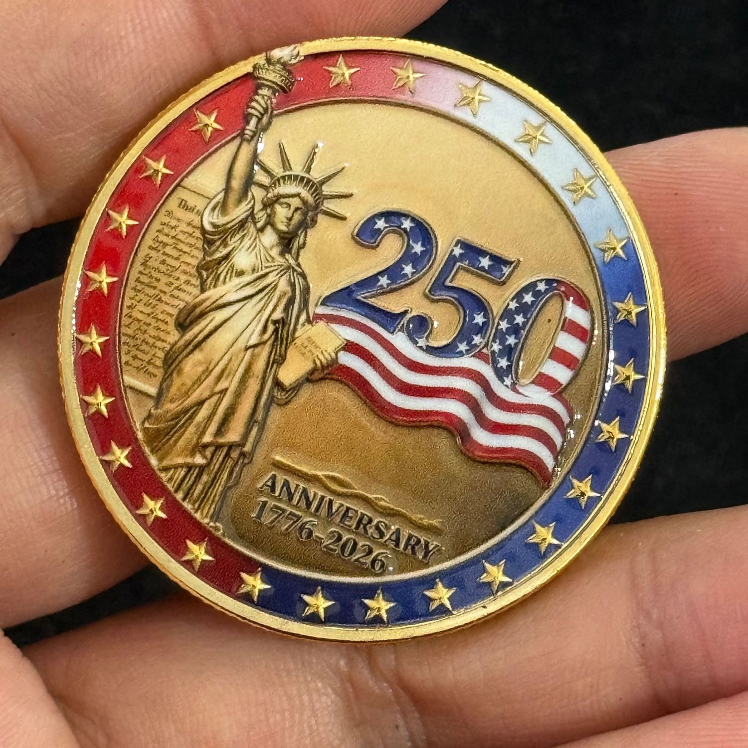 عملة تذكارية بمناسبة الذكرى السنوية الـ 250 لتأسيس الولايات المتحدة الأمريكية (1776-2026)، عملة تحدي وطنية بمناسبة مرور 250 عامًا على تأسيسها، تحمل تصميم تمثال الحرية، هدية تذكارية قيّمة لهواة جمع 2026 - $16.99 –P9