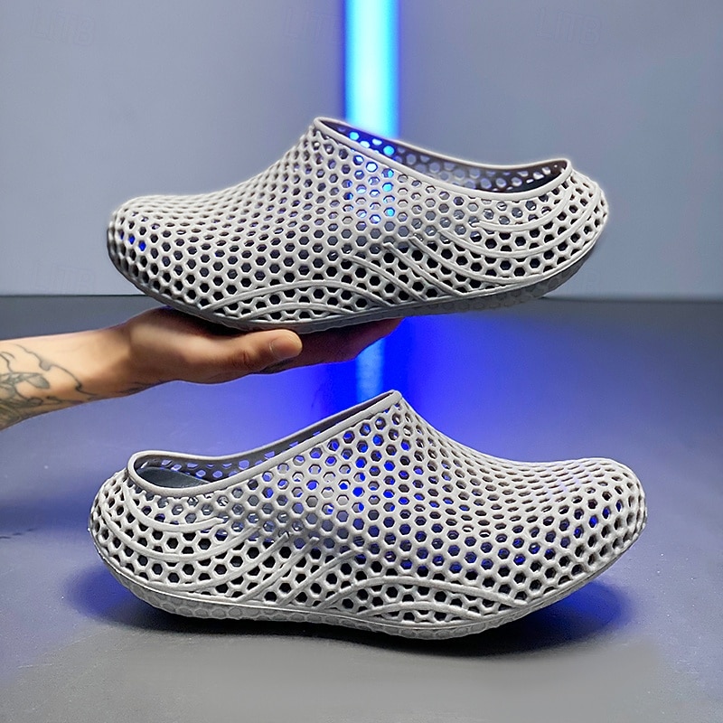 Men's Grey Quick-Dry Clog Shoes, Breathable Hollow-Out Slip-On Water Shoes, Lightweight Non-Slip Shoes for Beach, Garden, Outdoor 2026 - $32.99 –P4