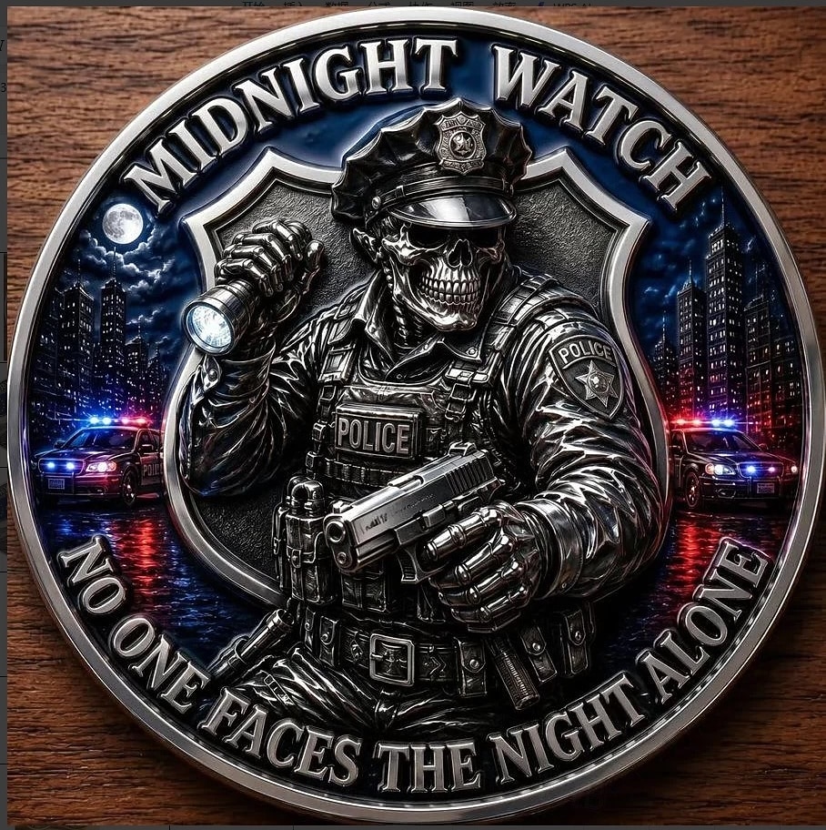 Moeda comemorativa da irmandade policial, moeda dupla face da vigília da meia-noite, moeda colecionável "Ninguém caminha sozinho à noite", presente patriótico para policiais e apoiadores das forças da de 2026 por $19.99 –P2