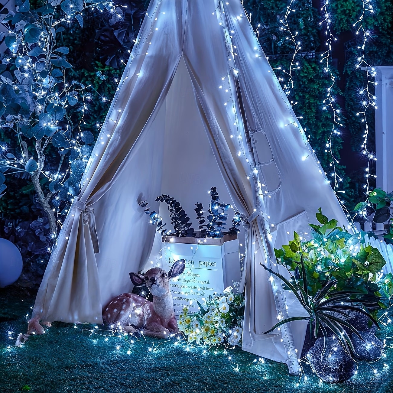 Solcelledrevet lyslenke 6m 200 LED fyrverkeriformet lyslenke med 8 blinkende moduser for hagefester utendørs belysning bryllup terrassedekorasjon 2026 - $25.99 –P15