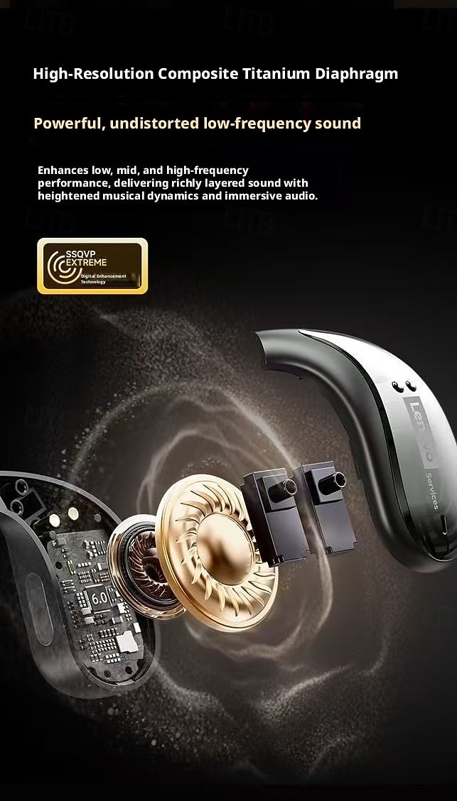 Lenovo LE505 Open Ear Wireless Headphones, Bluetooth 6.0 Air Conduction Earbuds, 360 ACS Panoramic Sound & Dolby Atmos, ENC Noise Canceling Mic, Waterproof Sport Earphones for Android iOS 2026 - $38.99 –P24