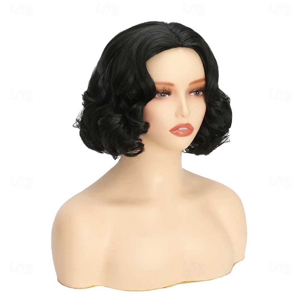 Short Black Curly Wigs for Women Natural Wavy Anime Cosplay Wig 1920s Carnival Halloween Costume Fancy Dress Up Drag Queen Party Flapper Wig 2026 - $24.99 –P2