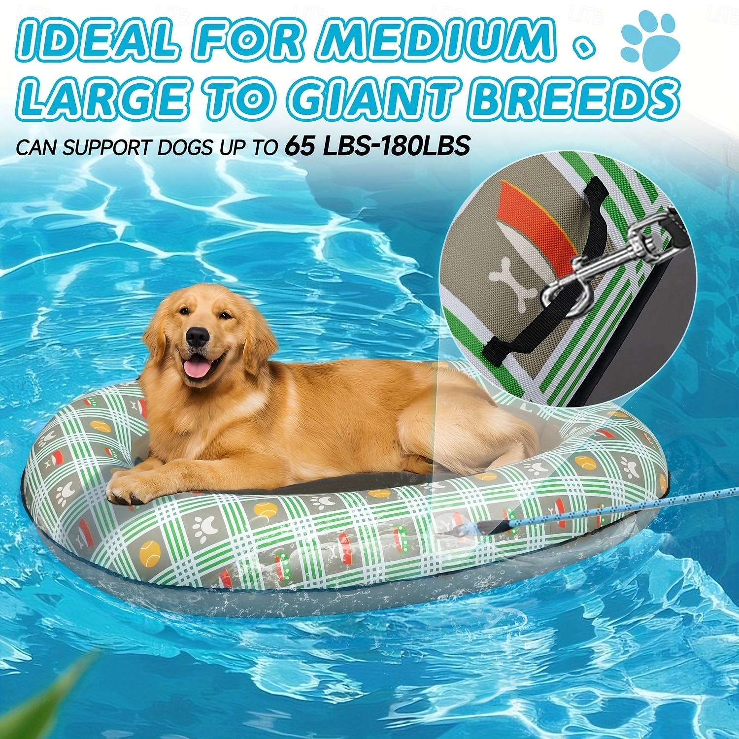 Flotador inflable para perros grandes, apto para mascotas que pesen entre 65 y 180 libras, diseñado para usar en piscinas, sin batería. 2026 - $49.99 –P2