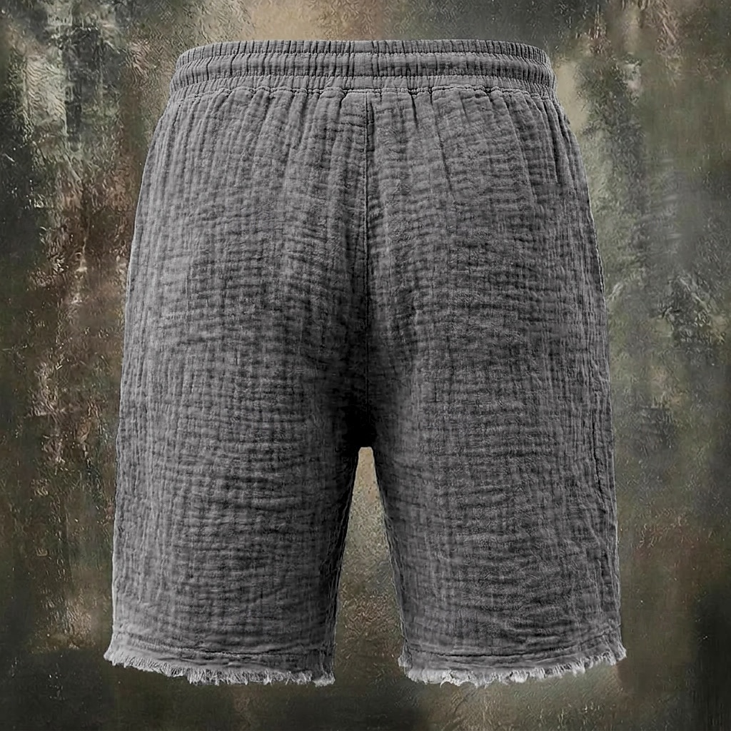 Męskie Letnie szorty Szorty plażowe Szorty na co dzień Ściągana na sznurek Elastyczny pas Raw Edge Równina Komfort Oddychający Do kolan Codzienny Na zewnątrz Święto Urlop Zabytkowe Biały Khaki 2026 - $25.99 –P2