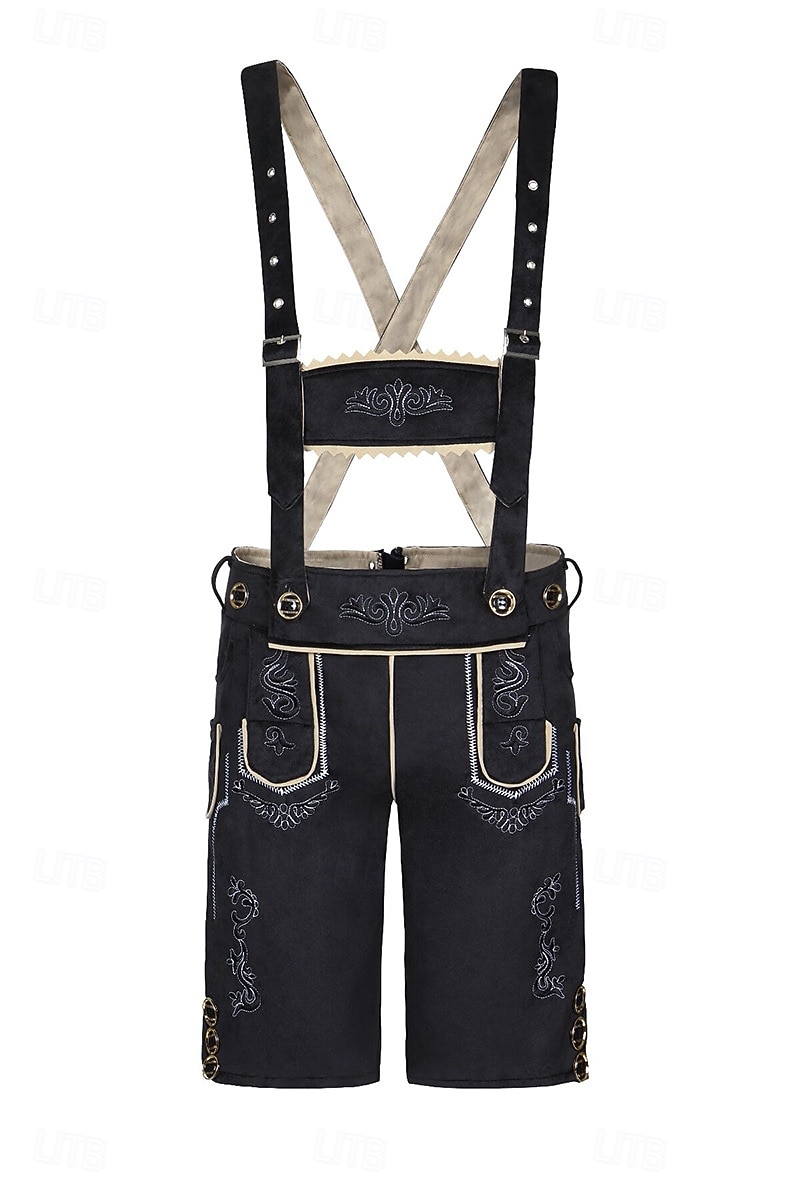 Oktoberfest Bundhosen Shorts Lederhosen Above Knee Embroidered German Alpine Heritage Wiesn Men's Carnival Beer Festival Traditional Style Cloth 2026 - $60.99 –P3
