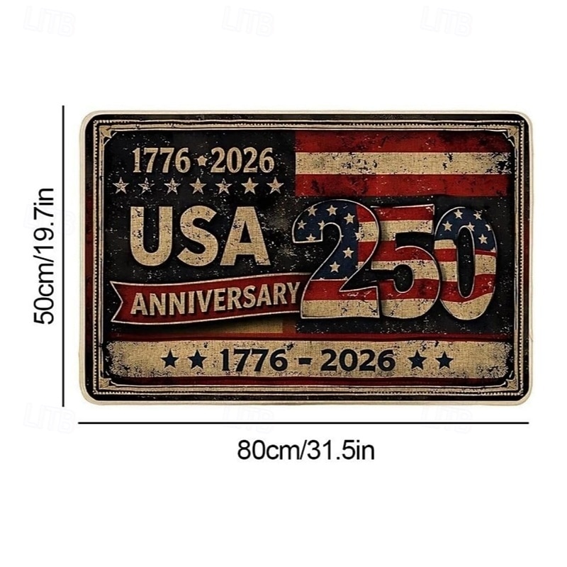 Zerbino per il 250° anniversario degli Stati Uniti (1776-2026), 80x50 cm, zerbino patriottico per il 250° anniversario dell'America, zerbino per il quindicesimo anniversario, tappeto decorativo con del 2026 a $18.99 –P1