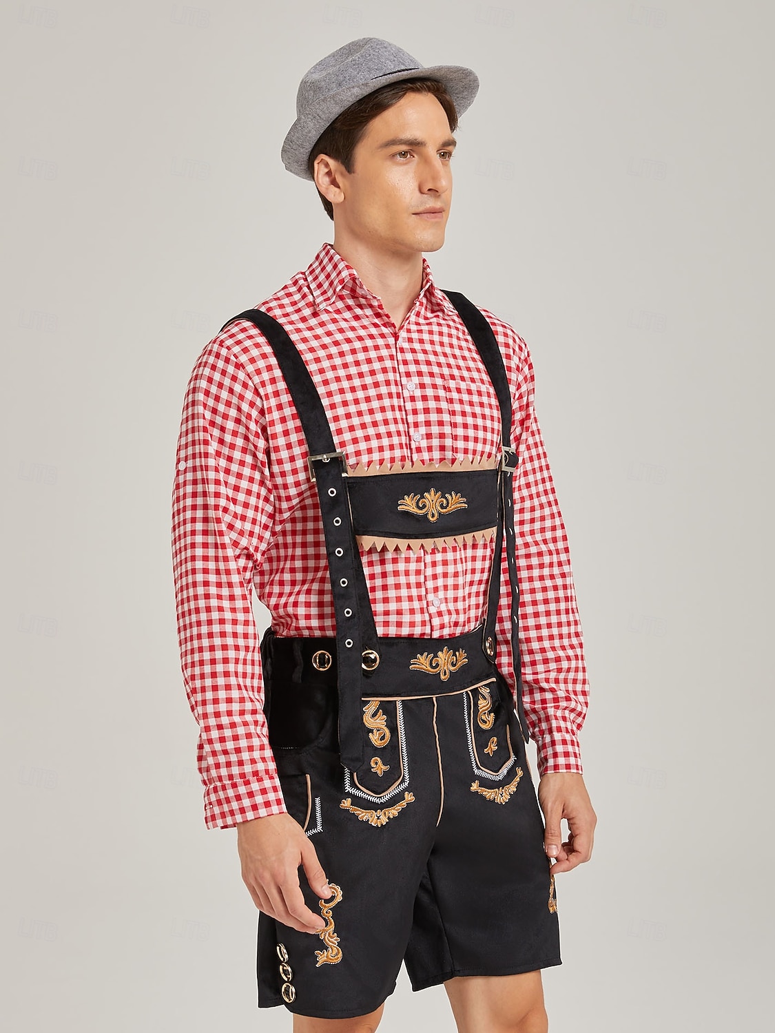 Oktoberfest Lederhosen Set Shirt Tyrolean Hat Knee Length Embroidered German Alpine Heritage Wiesn Men's Carnival Party Beer Festival Traditional Style Cloth 2026 - $69.99 –P8