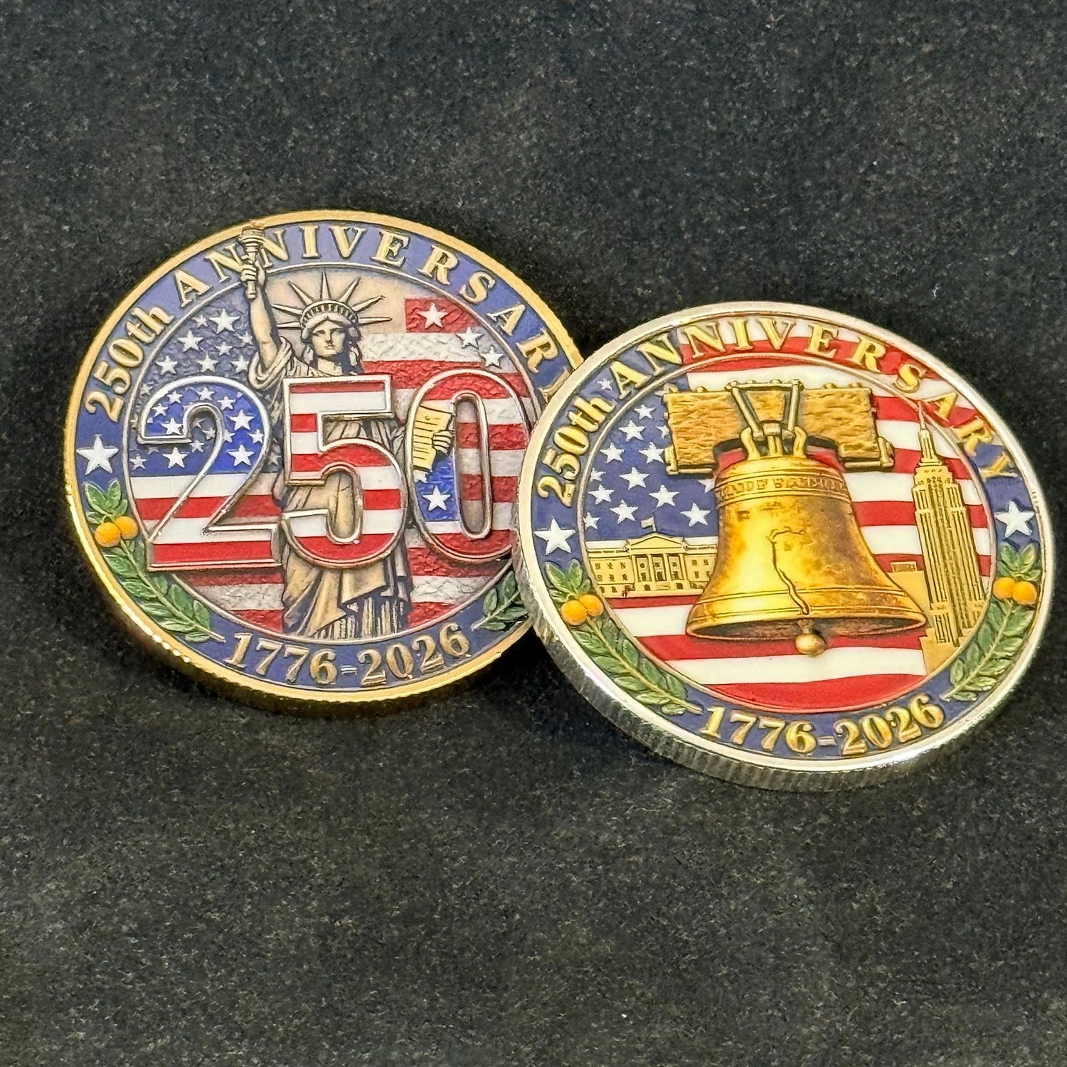5 pièces commémoratives du 250e anniversaire de l'Amérique, 1776-2026, pièce patriotique du semi-quincentenaire des États-Unis, Statue de la Liberté &Cloche de la Liberté, souvenir idéal pour les de 2026 ? $15.99 –P2