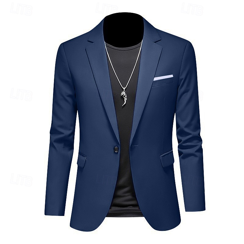 Hommes Veste blazer Occasionnel Quotidien Extérieur Élégant Mode Printemps Toutes saisons Poly Couleur Unie Minimaliste Décontracté / Quotidien Droit 1 bouton veste Rose Claire Kaki clair Noir Blanche de 2026 ? $61.99 –P11