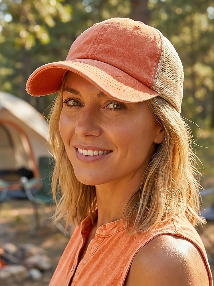 Damska czapka typu trucker z siateczki bawełnianej, regulowana czapka baseballowa w wielu kolorach, oddychająca, letnia, codzienna czapka do noszenia w podróży, na plaży, na świeżym powietrzu i na co 2026 - $11.99 –P4
