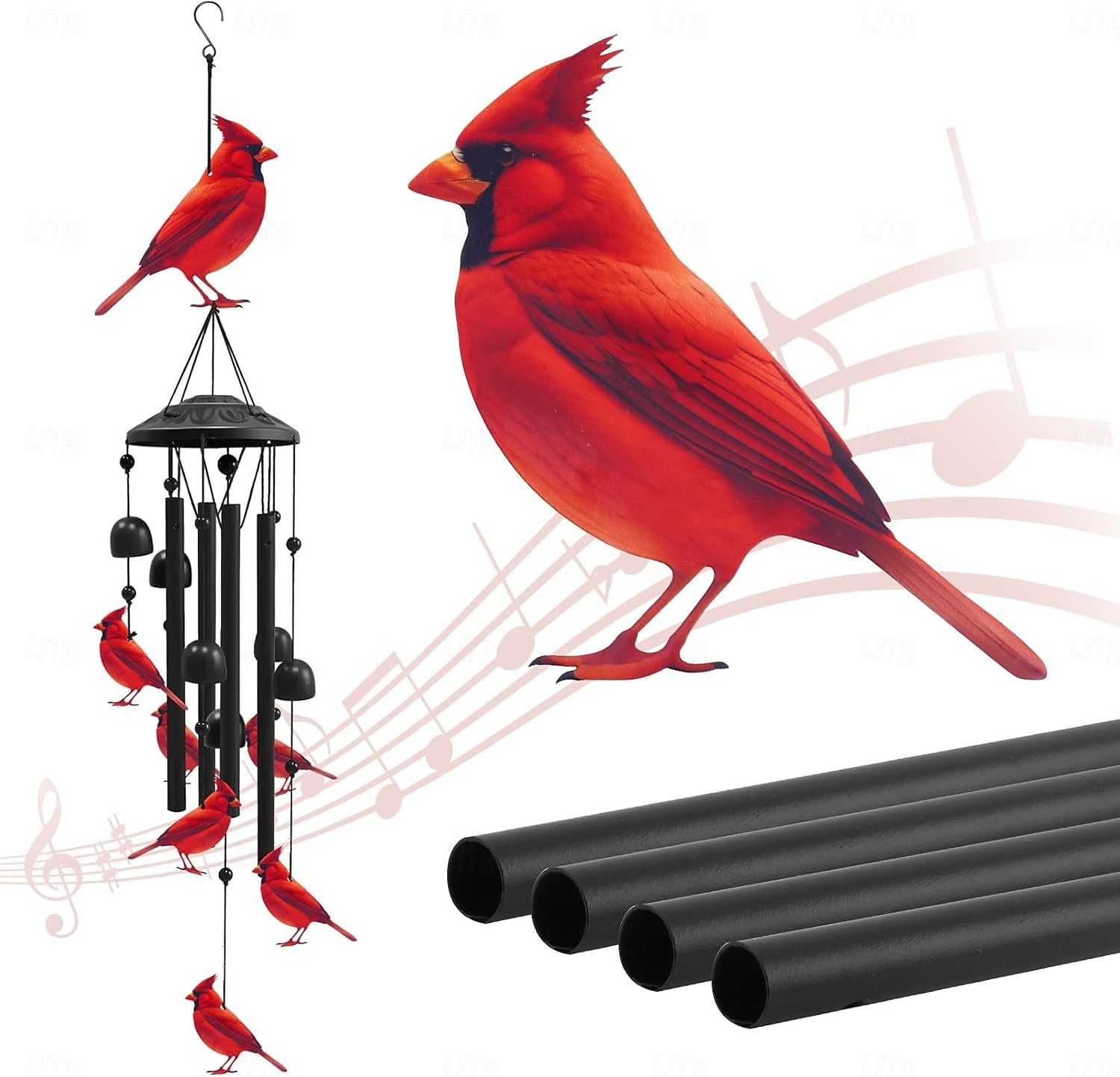 Buntes Vintage-Windspiel mit Kolibri-Motiv für draußen, schwarzes Metall-Windspiel für den Außenbereich, Geschenkideen für Frauen und Männer, Garten- und Hofdekoration, Erinnerungs- oder 2026 - $26.99 –P9