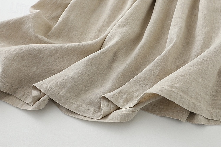 نسائي فستان ميدي 100% Cotton عتيق مناسب للبس اليومي فضفاض صالح سهل بدون كم V رقبة هيذر أخضر عسكري الصيف الربيع 2026 - $18.49 –P13