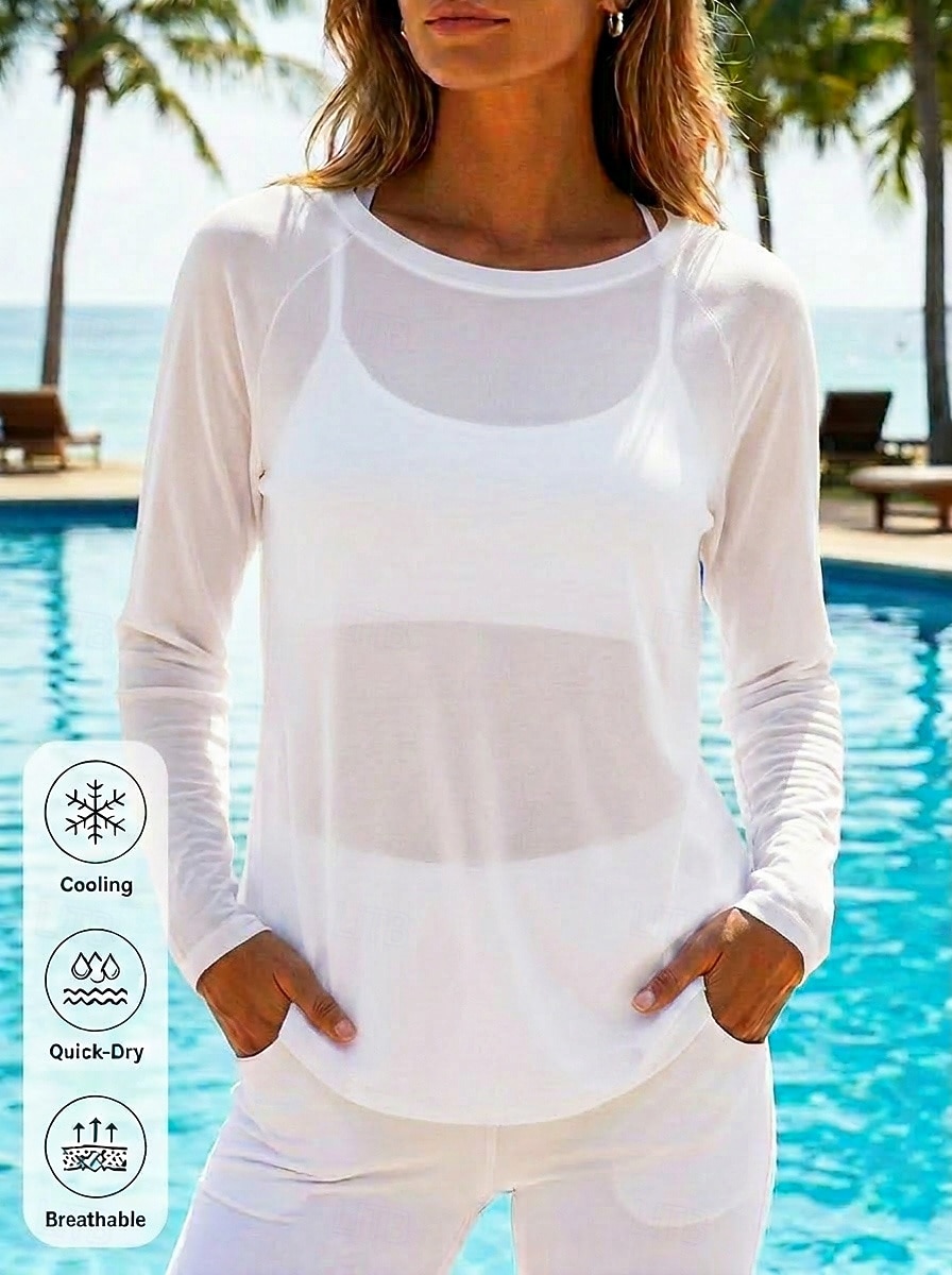 T-shirt da donna a maniche lunghe ad asciugatura rapida, traspirante e rinfrescante. del 2026 a $21.99 –P2