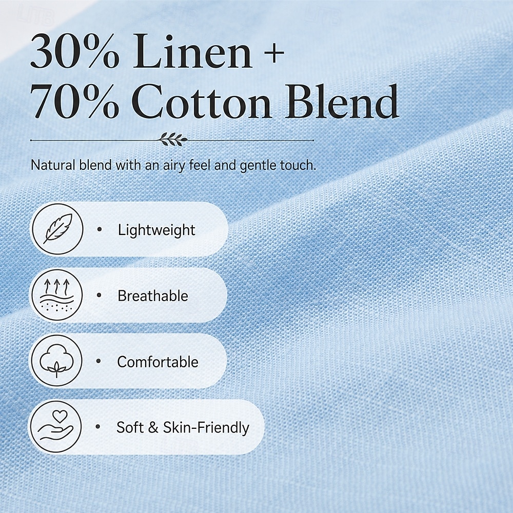 Men Shirt Linen Shirt Summer Shirt Beach Wear Button Up Shirt Plain Casual Daily Black Navy Blue Sky Blue Khaki Short Sleeve Collar Spring & Summer Summer Clothing Apparel Pocket 2026 - $24.99 –P4