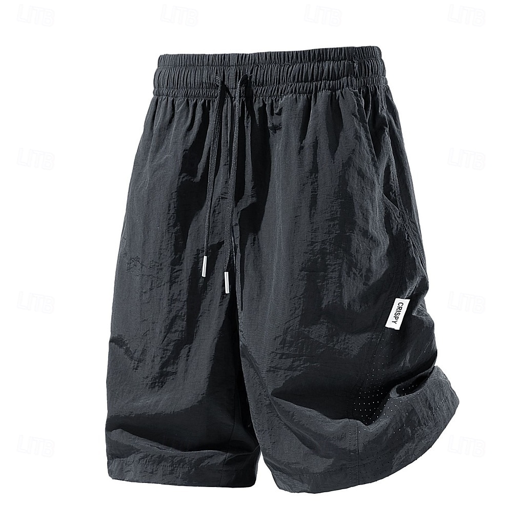 Men's Lightweight Cargo Shorts Comfort Waist Tactical Cargo Shorts Casual Shorts Drawstring Pocket Elastic Waist Plain Quick Dry Knee Length Outdoor Streetwear Daily Wear Fashion Streetwear Black 2026 - $21.99 –P6