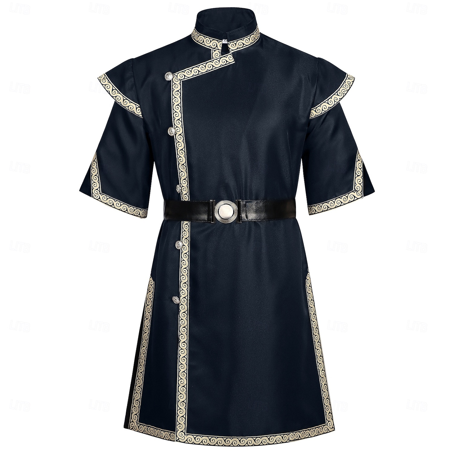 Retro Vintage Medieval Renaissance Waist Belt Tunic Prince Warrior Stand Collar Fancy Dress Men's Fantasy Halloween Carnival Renaissance Fair LARP Adults' Top Belt 2026 - $64.99 –P3