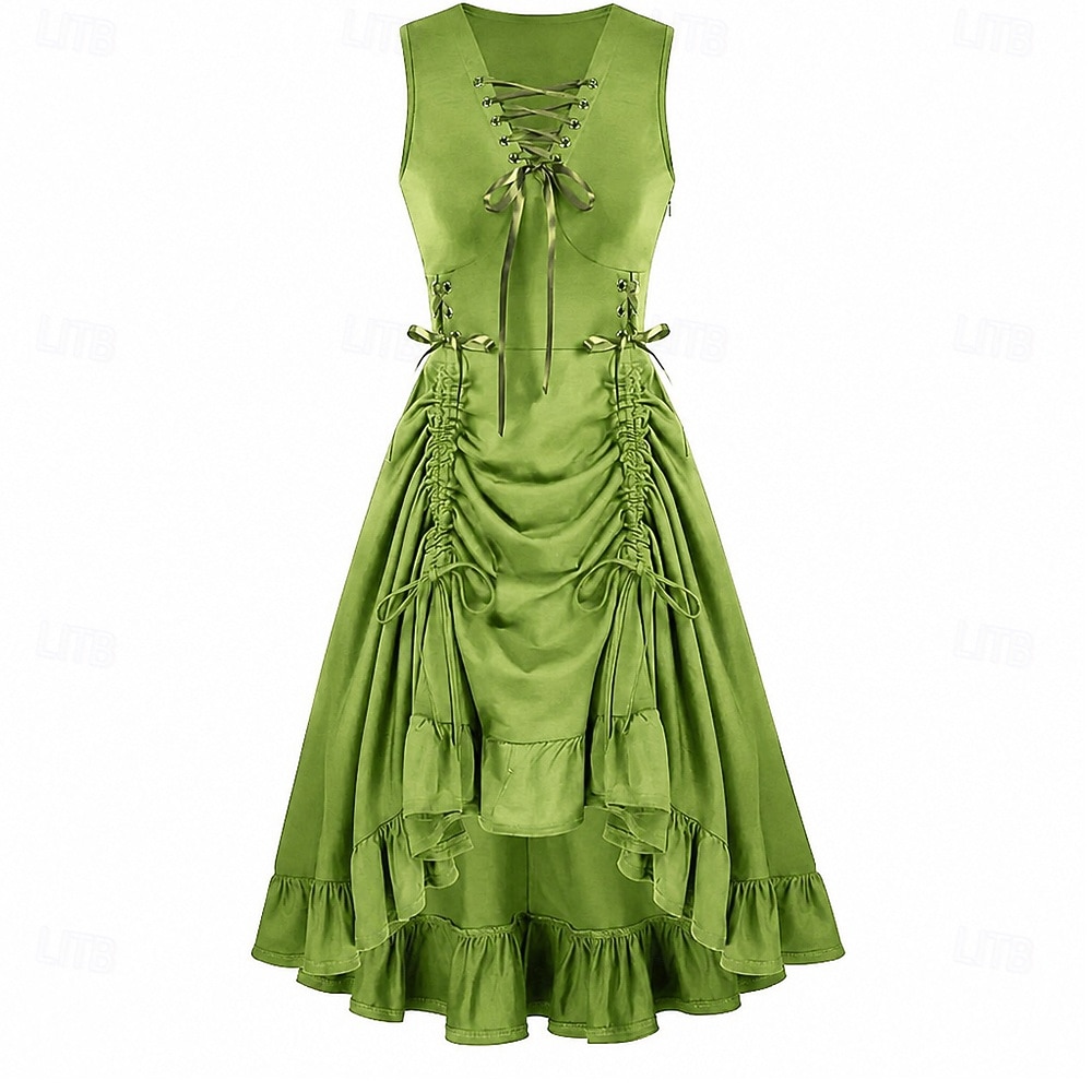 Punk & Gotico Rinascimento Steampunk Vestito Strega Ragazza gotica Tinta unica Costume Per donna Fantasia Stile Steampunk Notte di Valpurga Halloween Carnevale Mascherata Casual Quotidiano Adulti del 2026 a $38.99 –P8