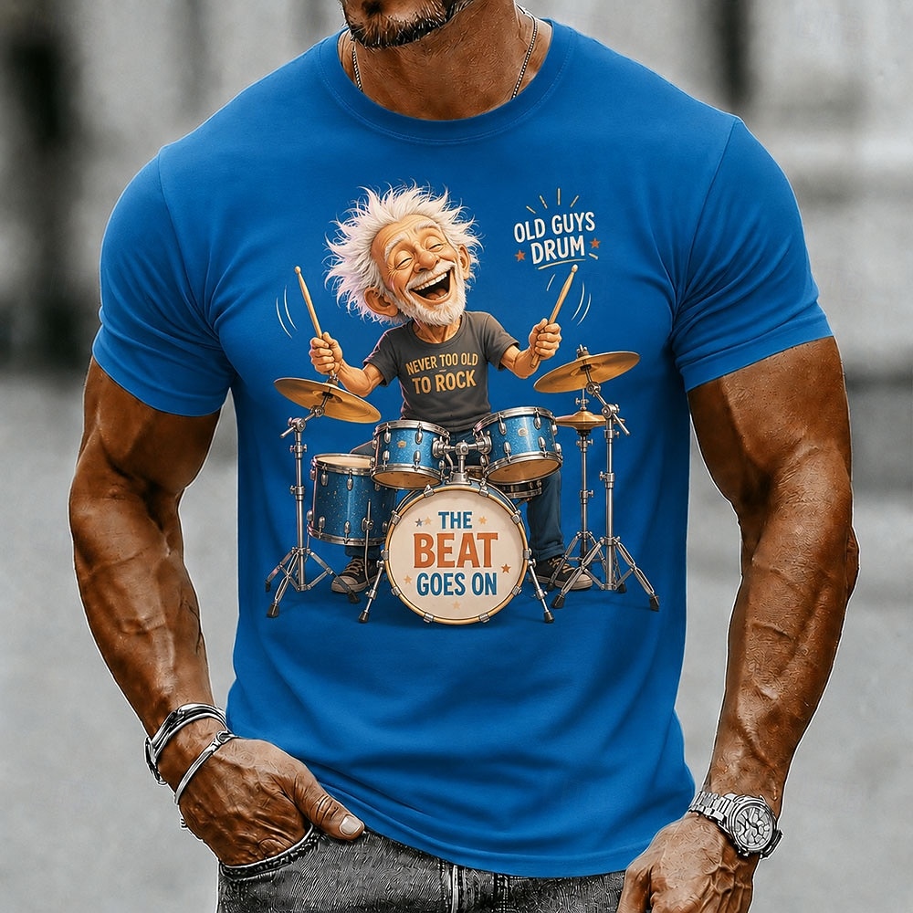 Herren Gitarre Alter Mann T Shirt Kurzarm T-Shirt 3D-Druck Rundhalsausschnitt Hemd Lustig Lässig Täglich Straße Blau Gelb Purpur Sommer Frühling Bekleidung S M L XL 2XL 3XL 2026 - $19.99 –P3