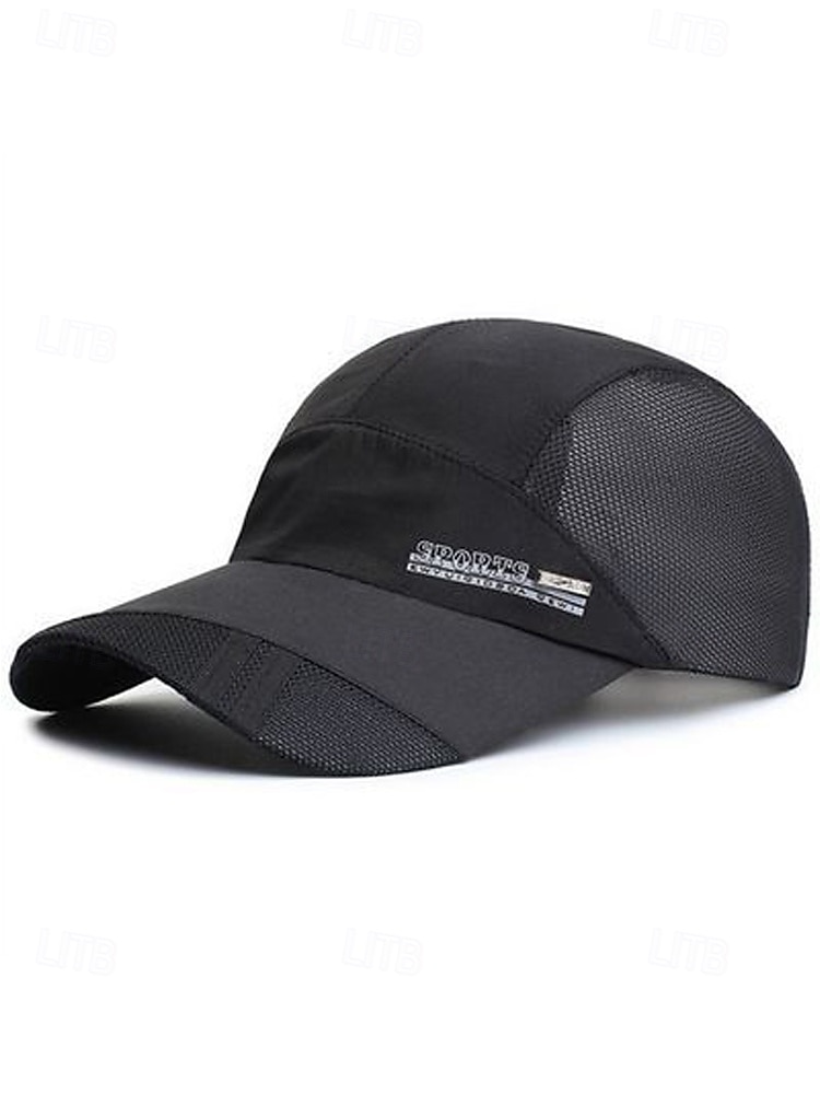 herr snabbtorkande nätkeps andningsbar polyester justerbar sommarhatt lätt utomhus golf fiske vandring resor sportkeps flera färger 2026 - $11.99 –P6