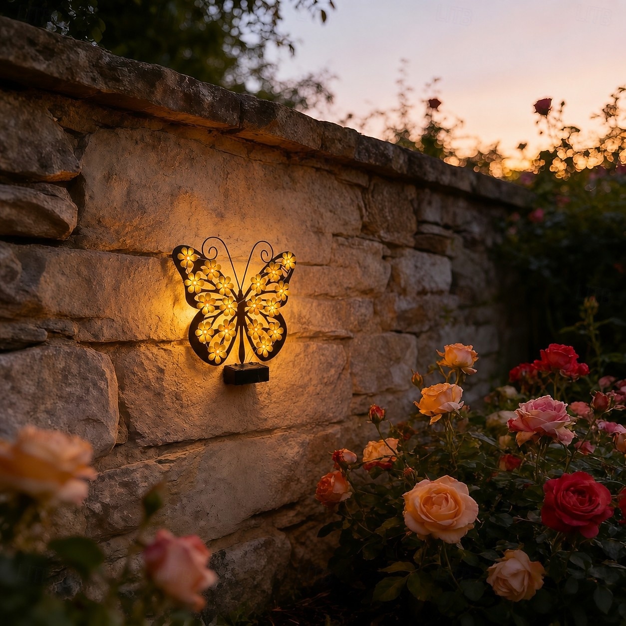 Lampă fluture pentru exterior, decor de perete impermeabil cu energie solară, lampă LED peisagistică, ornament pentru gard de grădină, iluminare ambientală delicată pentru terasă/curte 2026 - $15.99 –P3