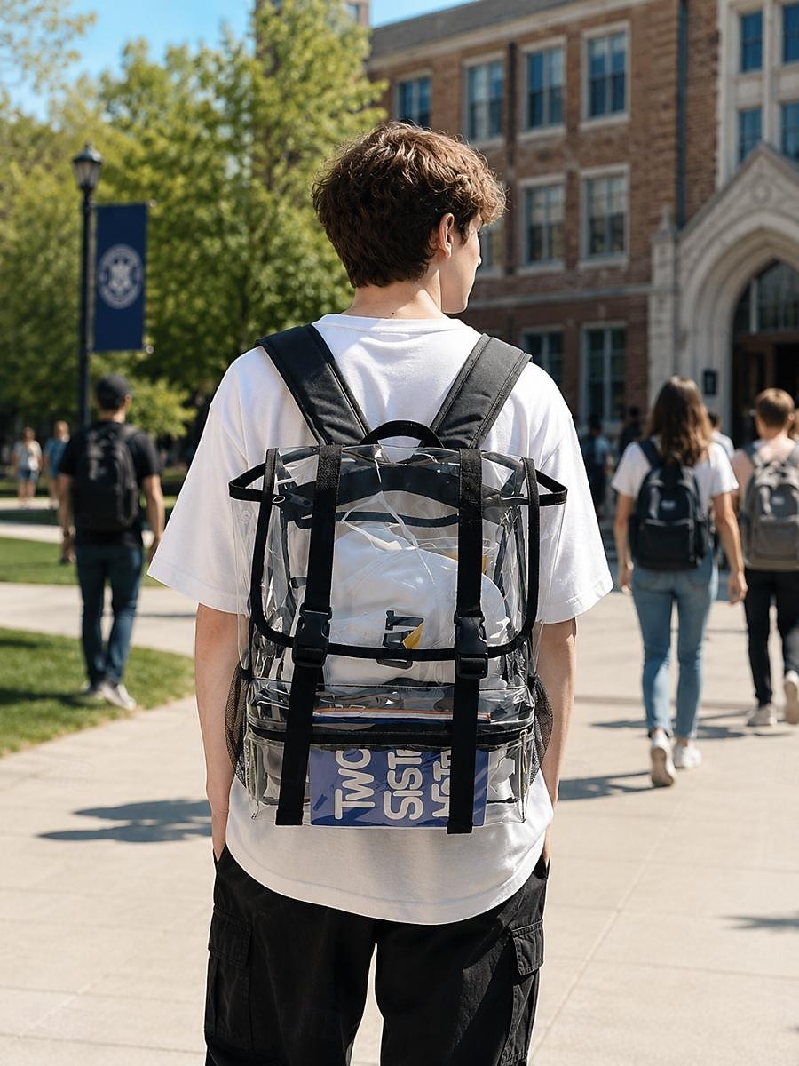 Heavy Duty Clear Backpack Stadium Approved - Transparent PVC School Bag with Dual Buckles & Mesh Pockets for Students, Work, and Travel 2026 - $24.99 –P1