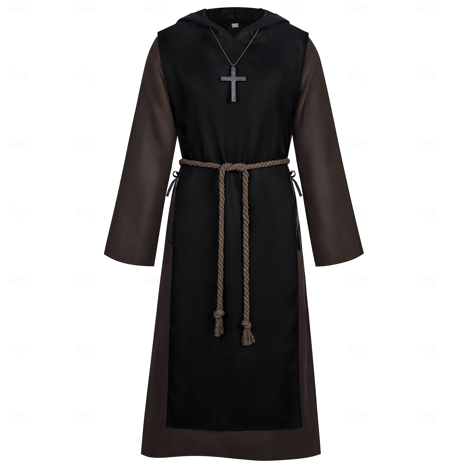 Retro / vintage Średniowieczne Renesansowa Bluzy Robe Szata Długie rękawy Kuba Rozpruwacz Mnich Strój na bal maskowy Męskie Religijne Halloween Karnawał Targi Renesansu LARP Dla dorosłych Szata 2026 - $62.99 –P1