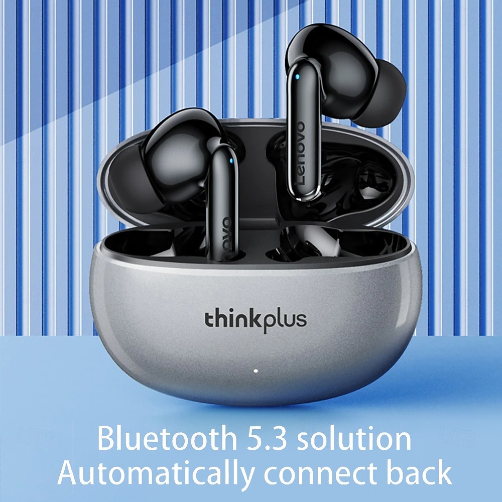 Lenovo thinkplus Wireless Earbuds, Bluetooth 5.3 Headphones with Noise Cancelling, HiFi Stereo TWS In-Ear Earphones with Mic, Charging Case, Sport Earbuds for iPhone and Android, Grey & Black 2026 - $35.99 –P5