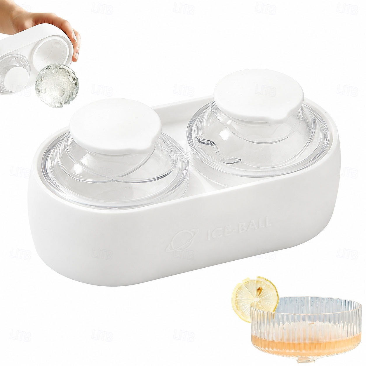Silikon-Eiskugelform mit 2 Mulden für Whisky, runde Eiswürfelform, große Eiskugelform für Bourbon &Cocktails, wiederverwendbarer, leicht zu entnehmender Silikon-Eiswürfelformer für Zuhause, Bar und 2026 - $11.99 –P4