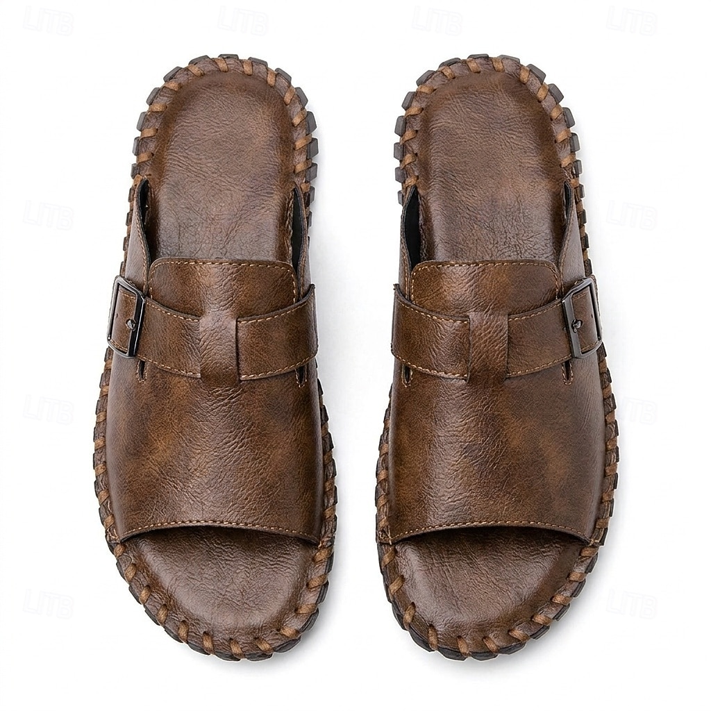 Men's Brown Fisherman Slide Sandals – Breathable Open-Toe Comfort Sandals, Lightweight Summer Footwear for Beach Vacations, Cruises, Travel and Everyday Leisure 2026 - $42.99 –P8
