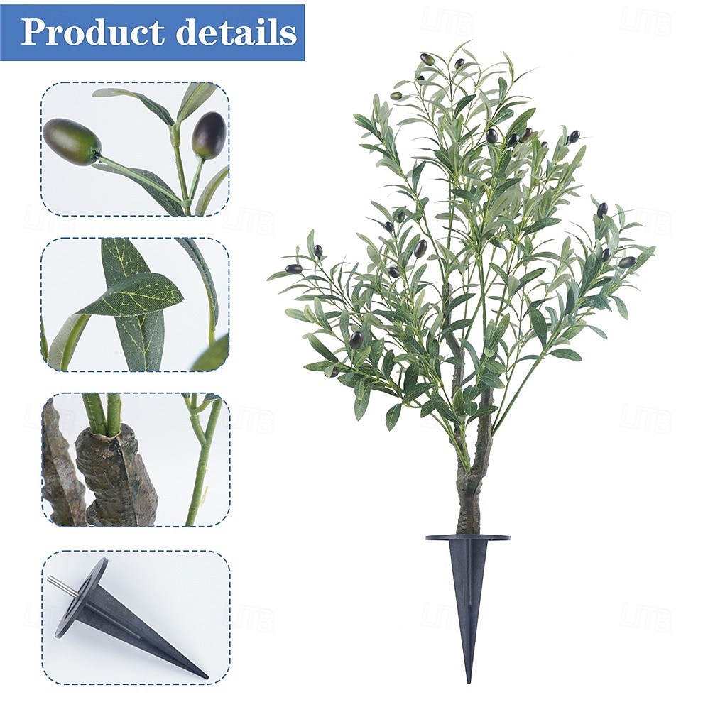 39 Inch Faux Olive Tree Plant, Artificial Olive Bush with Integrated Ground Stake, Realistic Scandinavian Greenery Decoration for Indoor Outdoor Use, Perfect for Living Room, Bedroom, Entryway, Patio 2026 - $39.99 –P6