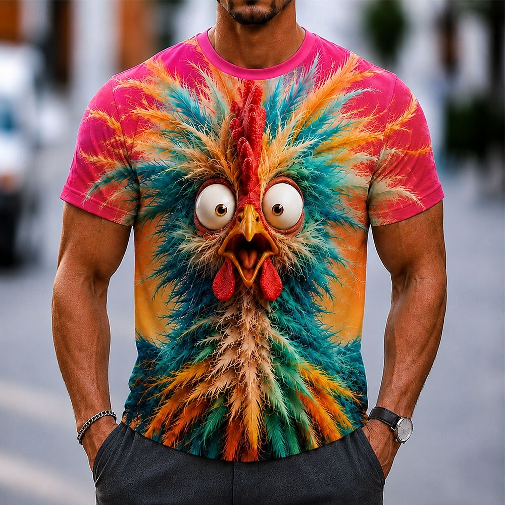 Men's Animal Bird T Shirt Short Sleeve T shirt 3D Print Crew Neck Shirt Funny Casual Daily Street White Purple Rose Red Summer Spring Clothing Apparel S M L XL 2XL 3XL 2026 - $19.99 –P2