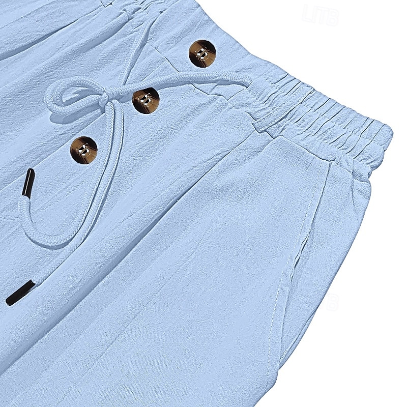 Per uomo Pantaloni di Lino Pantaloni Pantaloni Estivi Pantaloni da Spiaggia Tasca Frontale Gamba Dritta Confezione multipla Semplice Comodità Traspirante Lunghezza intera Quotidiano All'aperto Affari del 2026 a $35.99 –P1