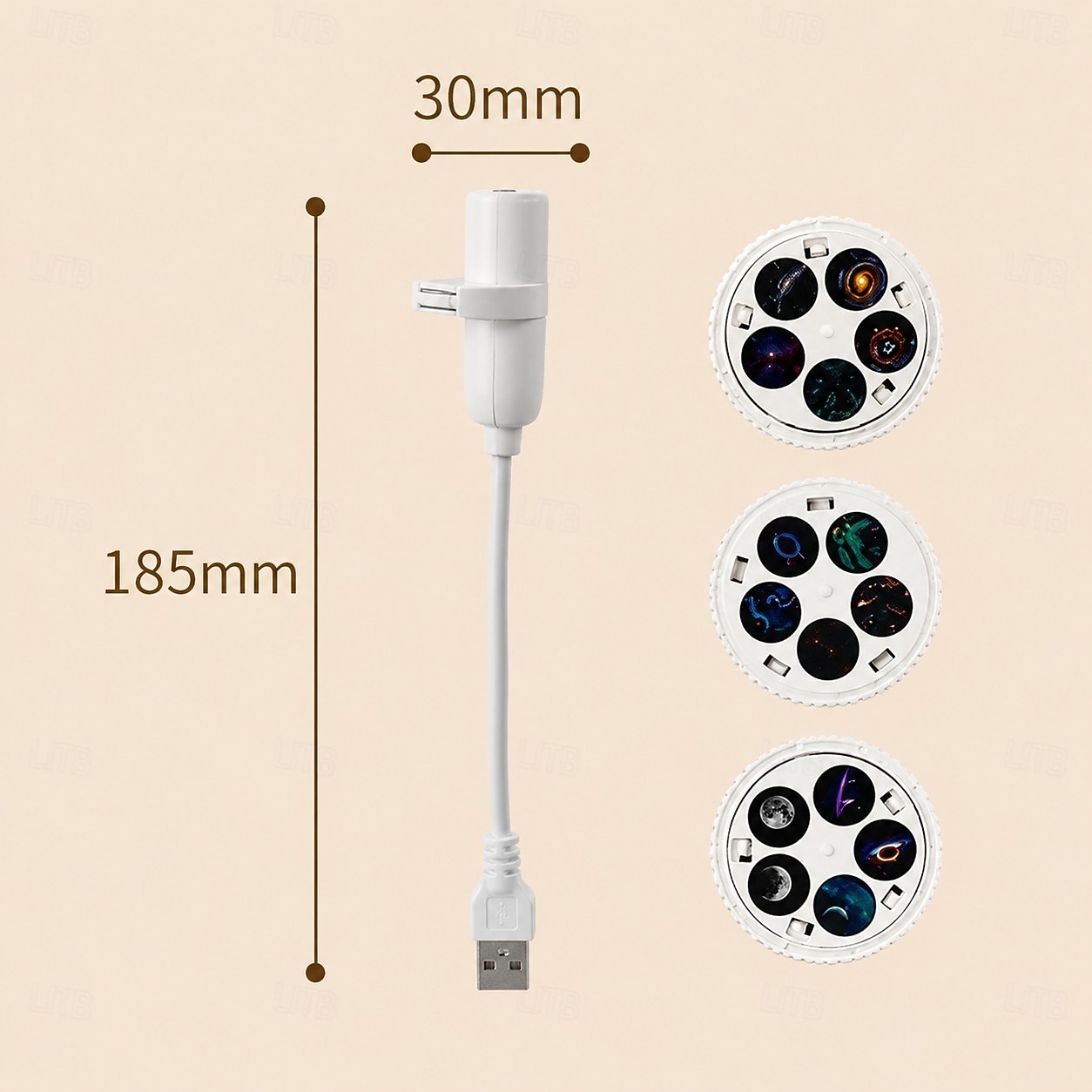 melkwegprojector &Nachtlampje, USB-aangedreven sterrenhemelprojectorlamp, 15 patronen, draagbaar LED-nachtlampje voor slaapkamer, auto, huisdecoratie, dromerige plafondprojectielamp 2026 - $19.99 –P5