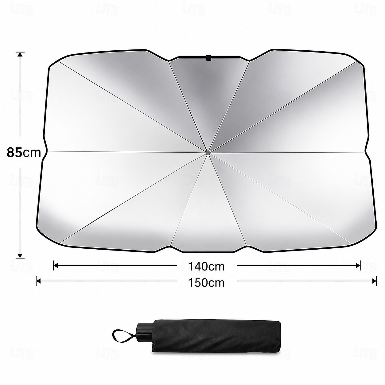 Umbrelă de soare pentru parbriz auto, parasolar pliabil cu protecție UV pentru geamul din față, parasolar reflectorizant care blochează căldura, capac interior de răcire pentru mașini, SUV-uri și 2026 - $11.99 –P10