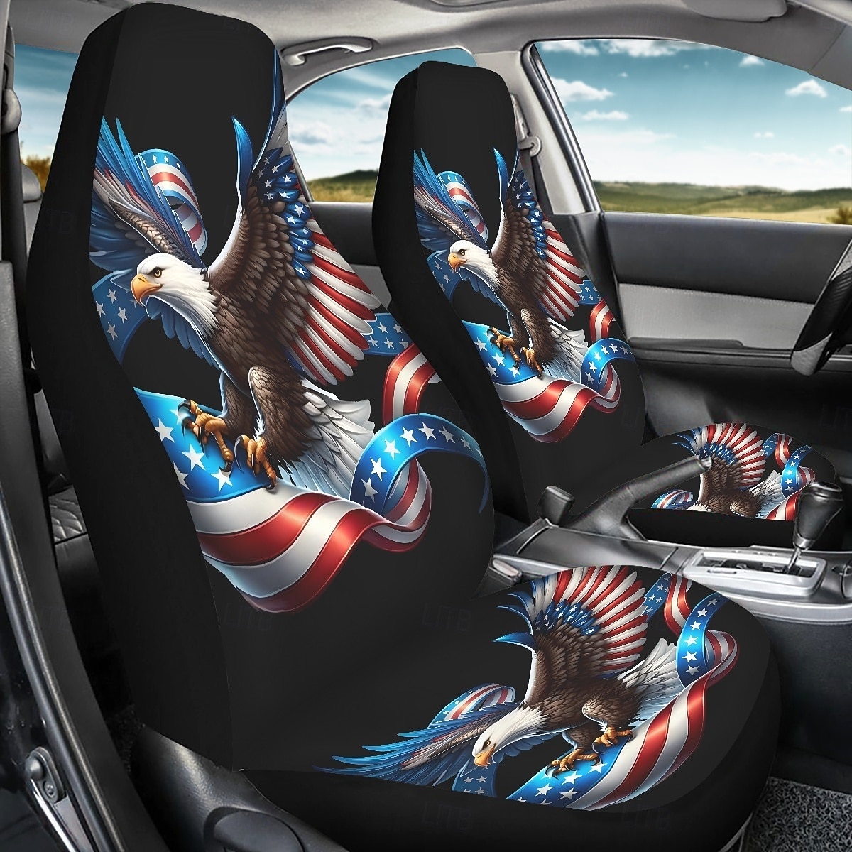 American Flag Bald Eagle Car Seat Covers Set of 2, Patriotic USA Flag Front Bucket Seat Protectors Universal Fit for SUV Truck Sedan Van, Durable Breathable Car Interior Decor Accessories 2026 - $25.99 –P3