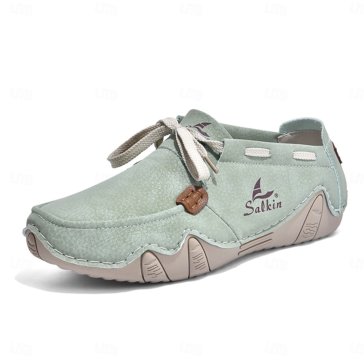 Men's Mint Green Casual Loafers, Lace-Up Comfort Walking Shoes, Lightweight Soft Sole Shoes for Travel, Daily Wear, Outdoor Activities 2026 - $42.99 –P2