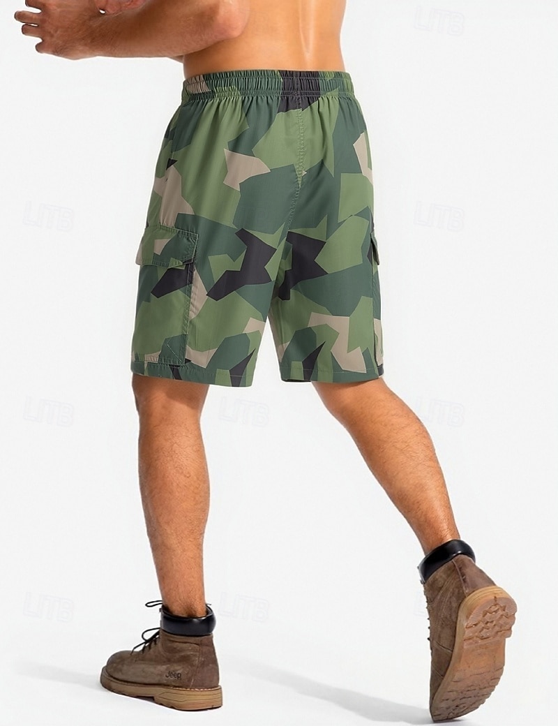 Men's Lightweight Cargo Shorts Comfort Waist Tactical Cargo Shorts Casual Shorts Drawstring Elastic Waist Multi Pocket Camouflage Quick Dry Knee Length Casual Outdoor Streetwear Fashion Streetwear 2026 - $27.99 –P3