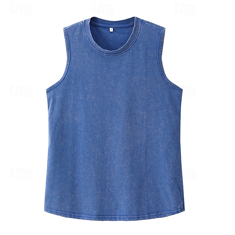 canotta da donna softfade™ vintage 100% cotone - top basic senza maniche con lavaggio morbido del 2026 a $21.99 –P7