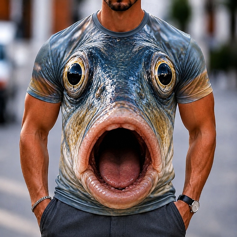 Bărbați Animal Pești Tricou Manșon scurt Tricou Tipărire 3D Stil Nautic Cămașă Amuzant Casual Zilnic Stradă Albastru piscină Vară Primăvară Îmbrăcăminte S M L XL 2XL 3XL 2026 - $19.99 –P1