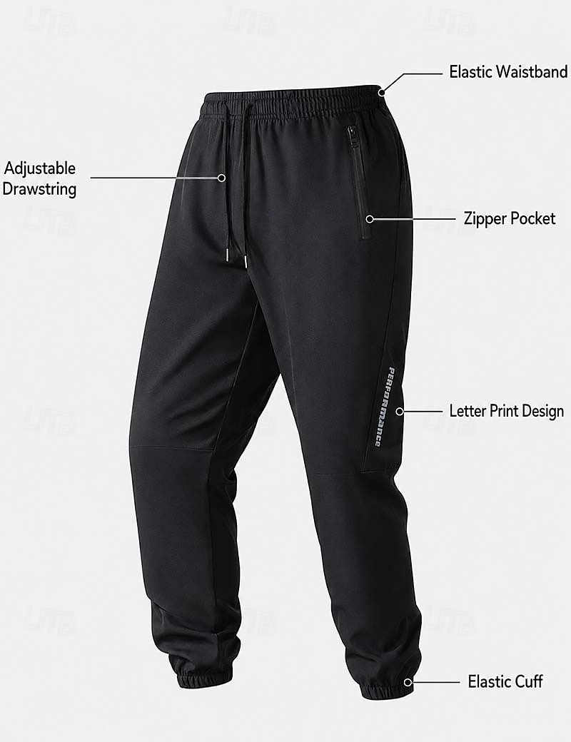 Voor heren Joggingbroeken Broek Vrijetijdsbroek Sneldrogende broek Koelbroek Zak met rits Elastisch manchet Effen Lichtgewicht Ademend Volledige lengte Casual Dagelijks Buiten Modieus Streetwear 2026 - $18.99 –P4