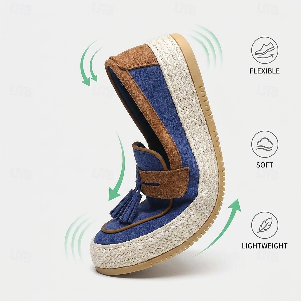 Men's Blue Tassel Espadrille Loafers – Lightweight Slip-On Resort Shoes, Old Money Casual Footwear for Cruises, Beach Vacations and Weekend Getaways 2026 - $34.99 –P4