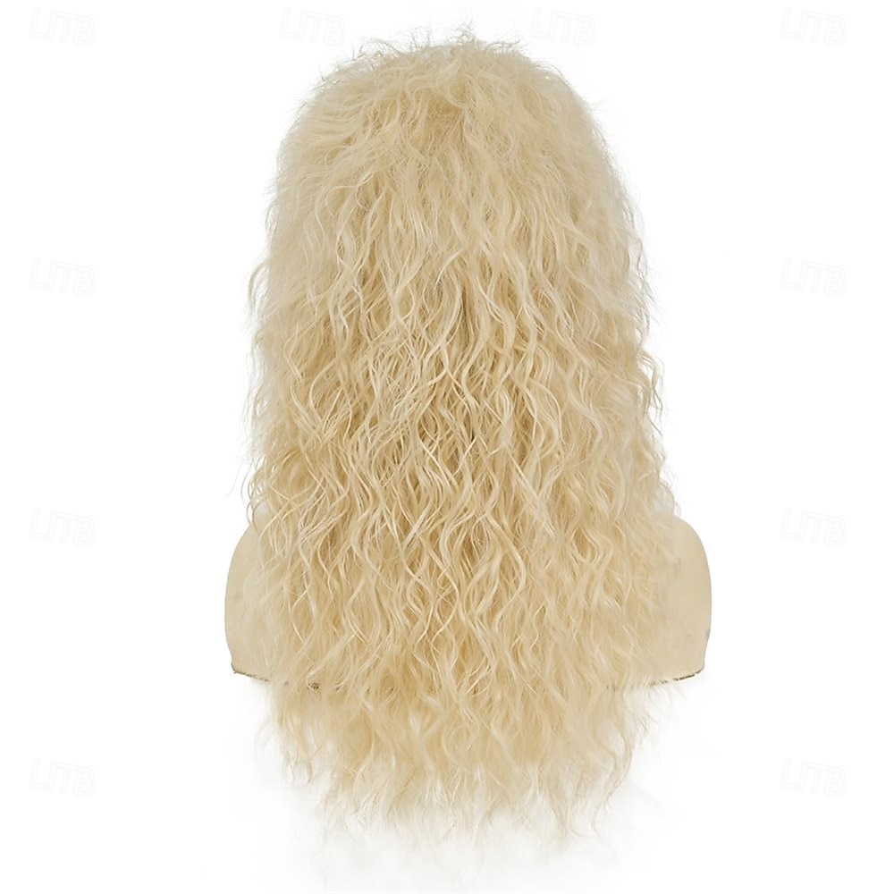 Long Blonde Curly Wig for Women Blonde Rocker Punk 70s 80s Wig With Bangs Synthetic Fiber Wigs for Costume Halloween Cosplay Use 2026 - $27.99 –P4