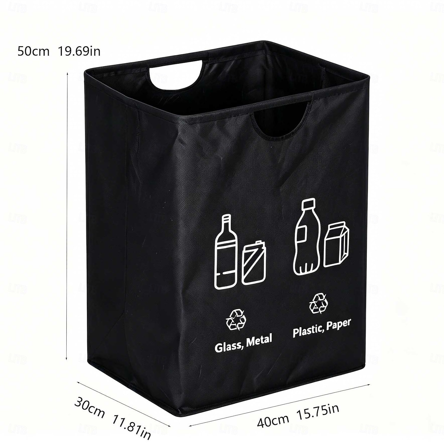 60L Large-Capacity Thickened Sorting Trash Can with Sponge EVA Handle, Foldable Storage Bag, Holds 60 Bottles, Durable Polyester Material, Suitable for Kitchen, Home, and Office Waste Organizers 2026 - $13.99 –P14