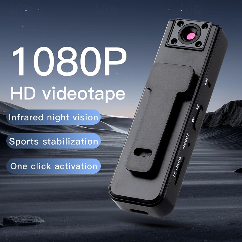 1080p HD-bodycamera met infrarood nachtzicht, mini draagbare clip-on beveiligingscamera voor thuis, kantoor en buiten, draagbare videorecorder met sportstabilisatie en activering met één druk op de 2026 - $28.99 –P14