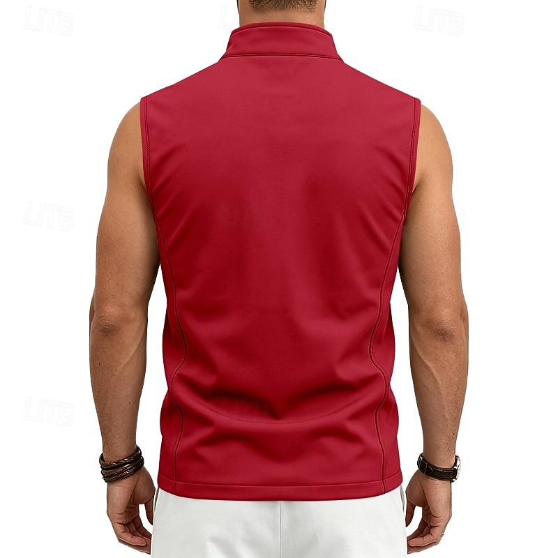 Homme Couleur Unie Gilet de course à pied Veste softshell Débardeur Rembourré Été Printemps Automne Avec Poches Fermeture intégrale Sans manches Séchage Rapide Léger Respirant Salle de sport Pêche de 2026 ? $26.99 –P9