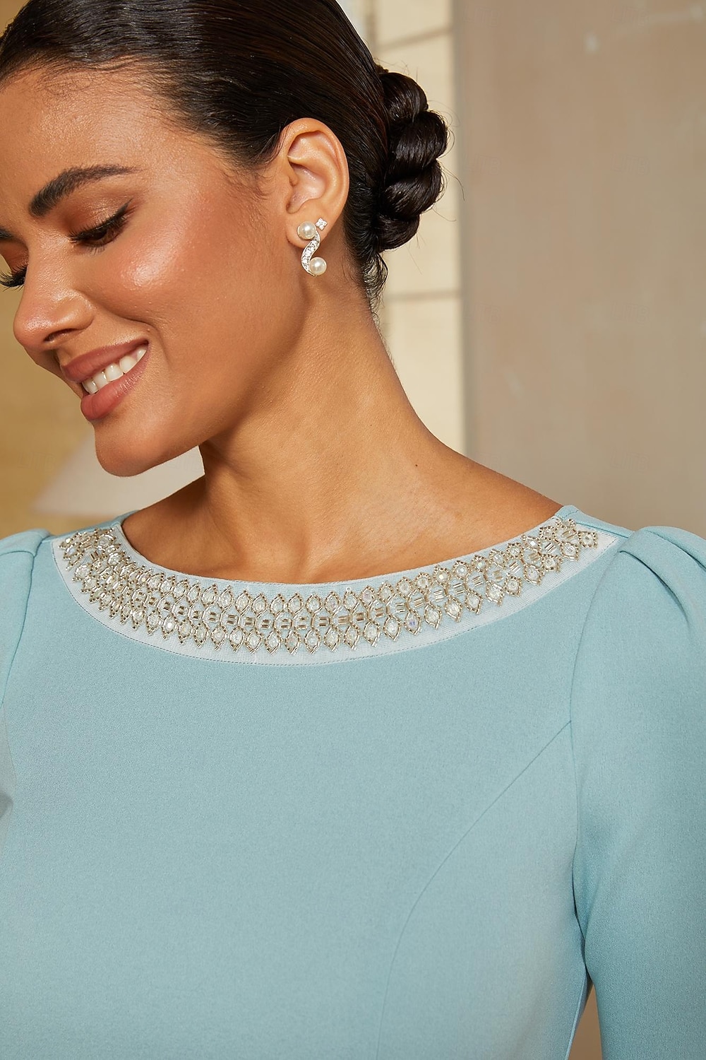 Per donna Linea ad A Abito da Cocktail Abito da invitata a nozze Lunghezza alla caviglia Scollo a Barca Mezza Manica Manica leggermente a sbuffo Vita alta Elegante Semi-Formale con Tessuto del 2026 a $89.99 –P6