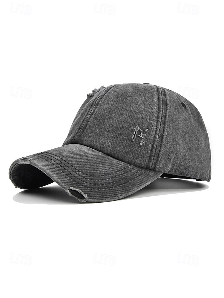 Cappellino da baseball da donna in cotone lavato con coda di cavallo, cappello regolabile multicolore per chignon disordinato, cappellino estivo casual per viaggi, attività all'aperto, uso quotidiano del 2026 a $11.99 –P9