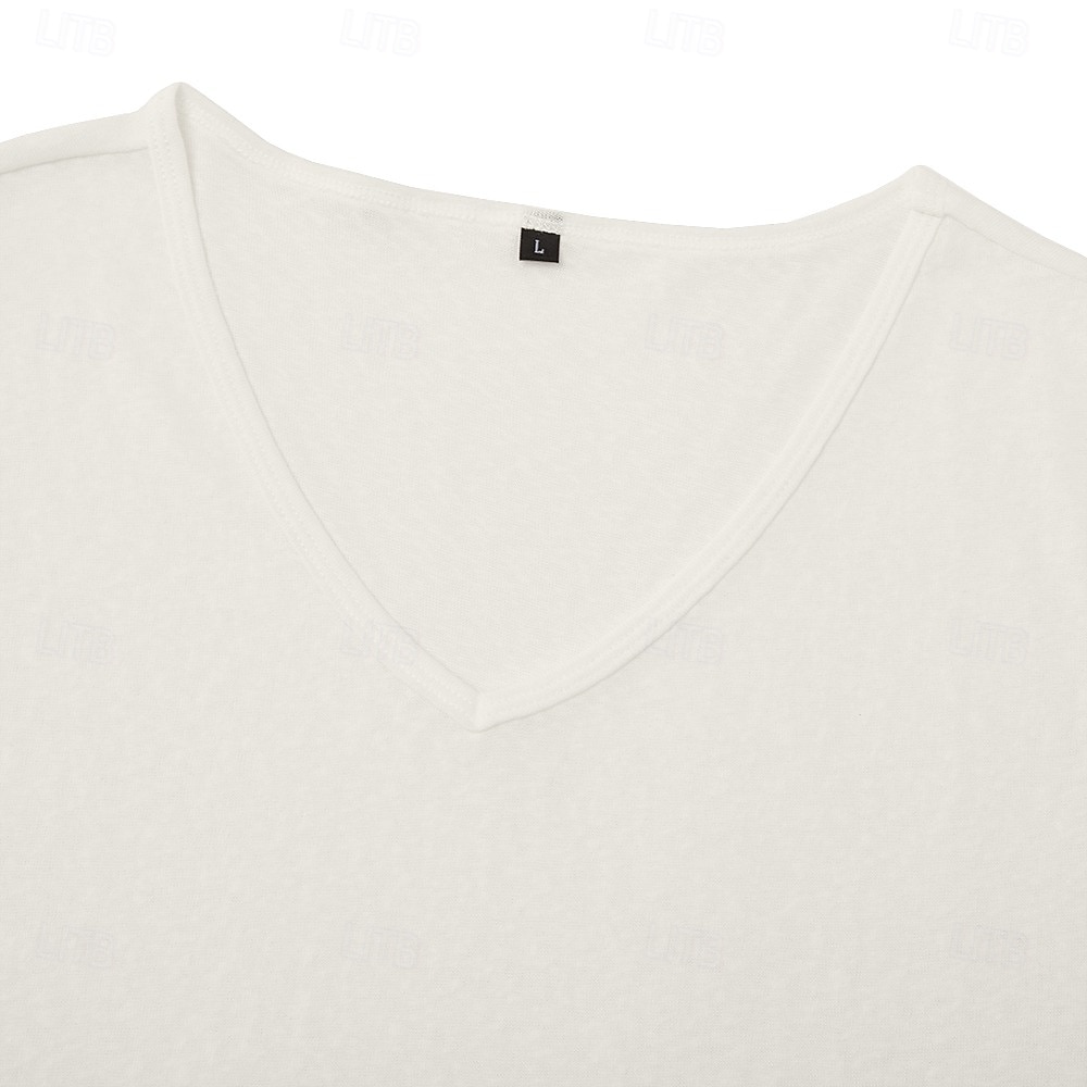 Herren Ärmelloses Shirt Unterhemd Ärmellos V Ausschnitt Sommer Einfach Mode Basic Lässig Schlank Weich Lässig Strand Urlaub Schwarz Weiß Blau Top T-Shirt für Herren 2026 - $13.99 –P2